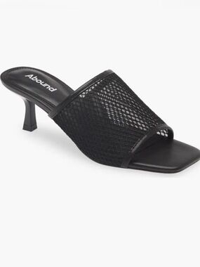 Abound Black Mesh Slide Heels